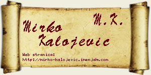 Mirko Kalojević vizit kartica